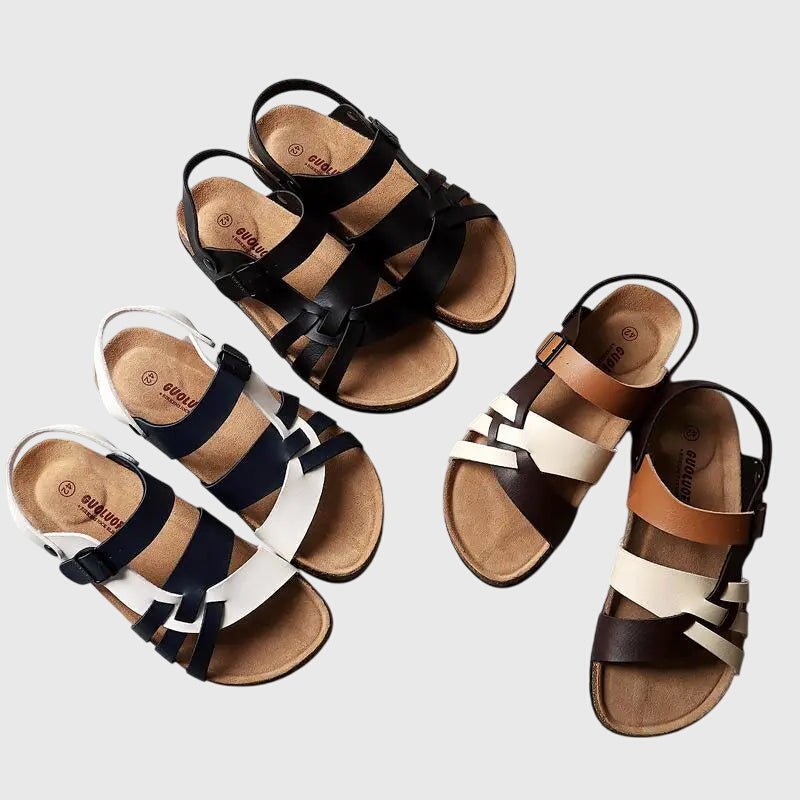 Astrid | Elegant Two-Tone Cozy Orthopedic Sandals
