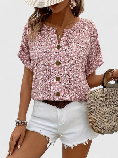 Astrid | Elegant Floral Pink Summer Top