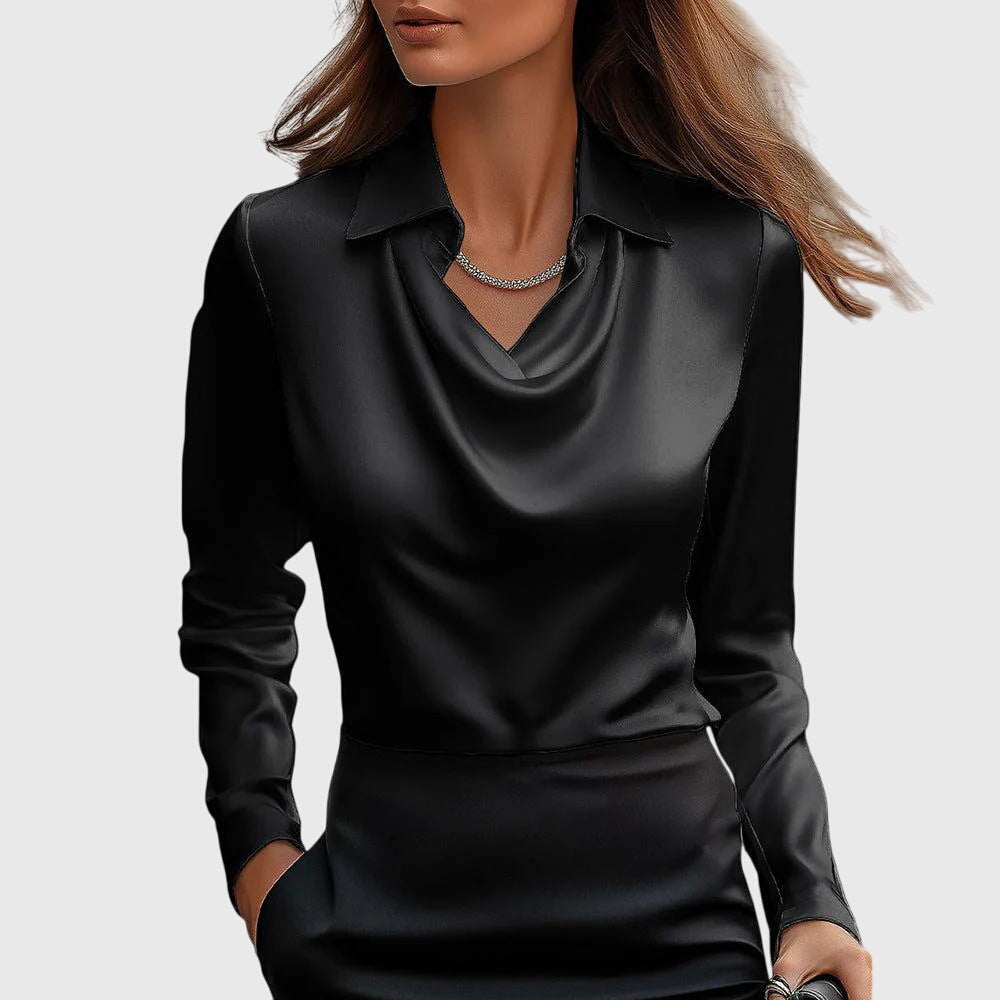 Astrid | Silky Elegant Blouse in Champagne
