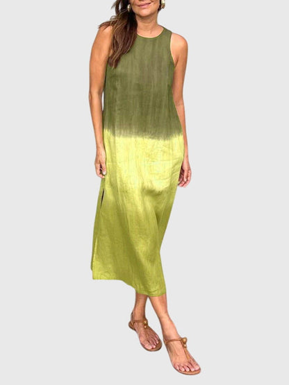 Calista | Elegant Ombre Linen Stylish Print Dress