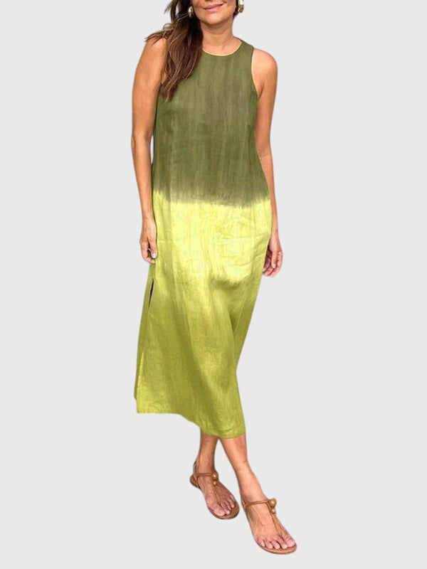 Astrid | Elegant Ombre Linen Stylish Print Dress