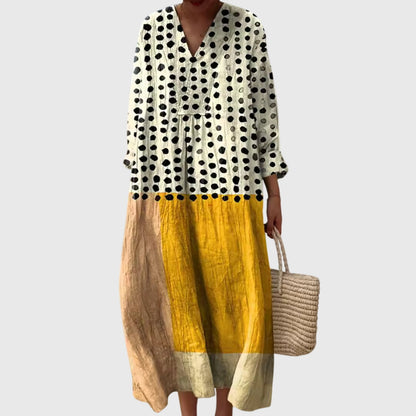 Alethea | Vibrant Patchwork Geometric Dress