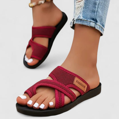 Calantha | Burgundy Strappy Orthopedic Sandals