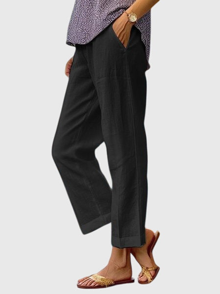 Astrid | Elegant White Linen Women's Pants
