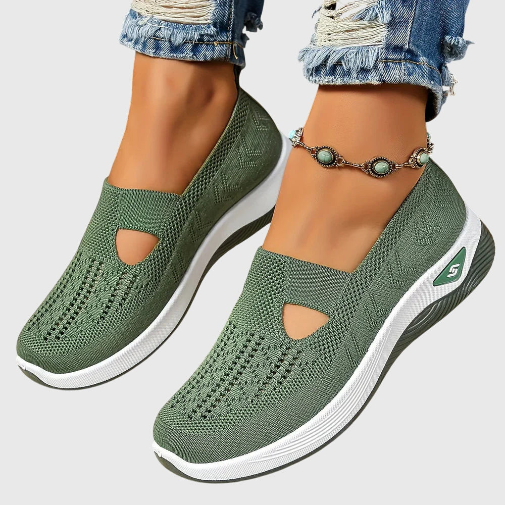 Calista | Olive Green Orthopedic Slip-On Shoes