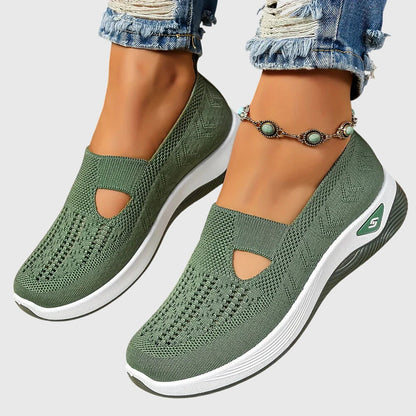 Calista | Olive Green Orthopedic Slip-On Shoes