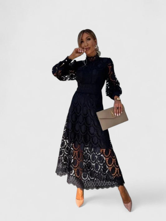 Calanthe | Black Lace Elegant Dress