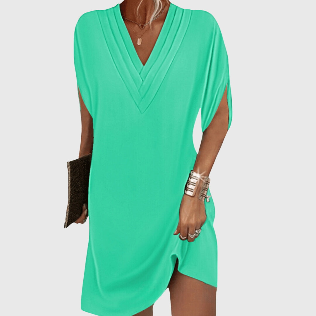 Calista | Elegant Black Tummy-Hiding Mini Dress