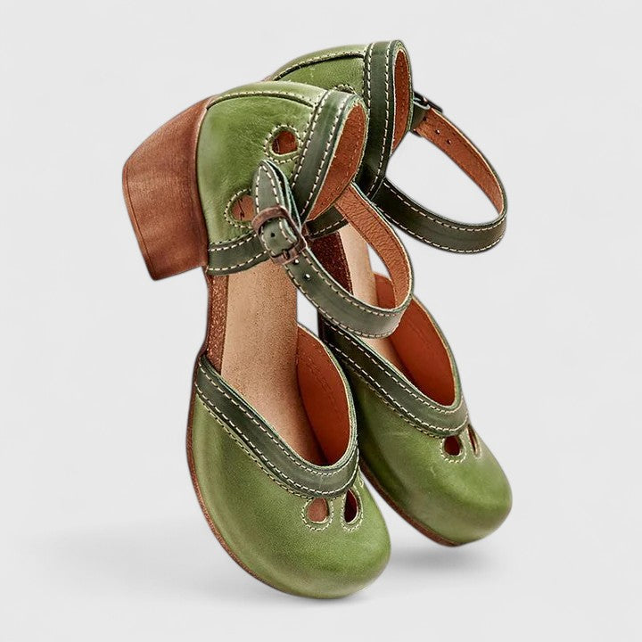 Aurelia | Luxury Orange Leather Orthopedic Sandals