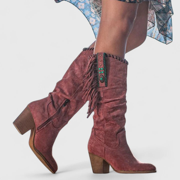 Alethea | Burgundy Suede Orthopedic Boots