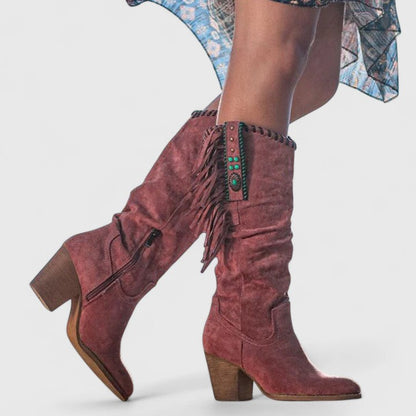 Alethea | Burgundy Suede Orthopedic Boots