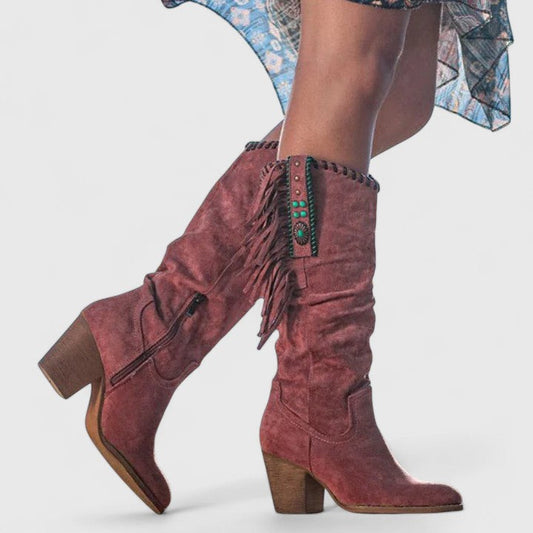 Alethea | Burgundy Suede Orthopedic Boots