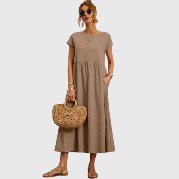 Calista | Elegant Navy Blue Comfortable Midi Dress