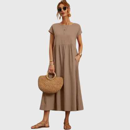 Calista | Elegant Navy Blue Comfortable Midi Dress