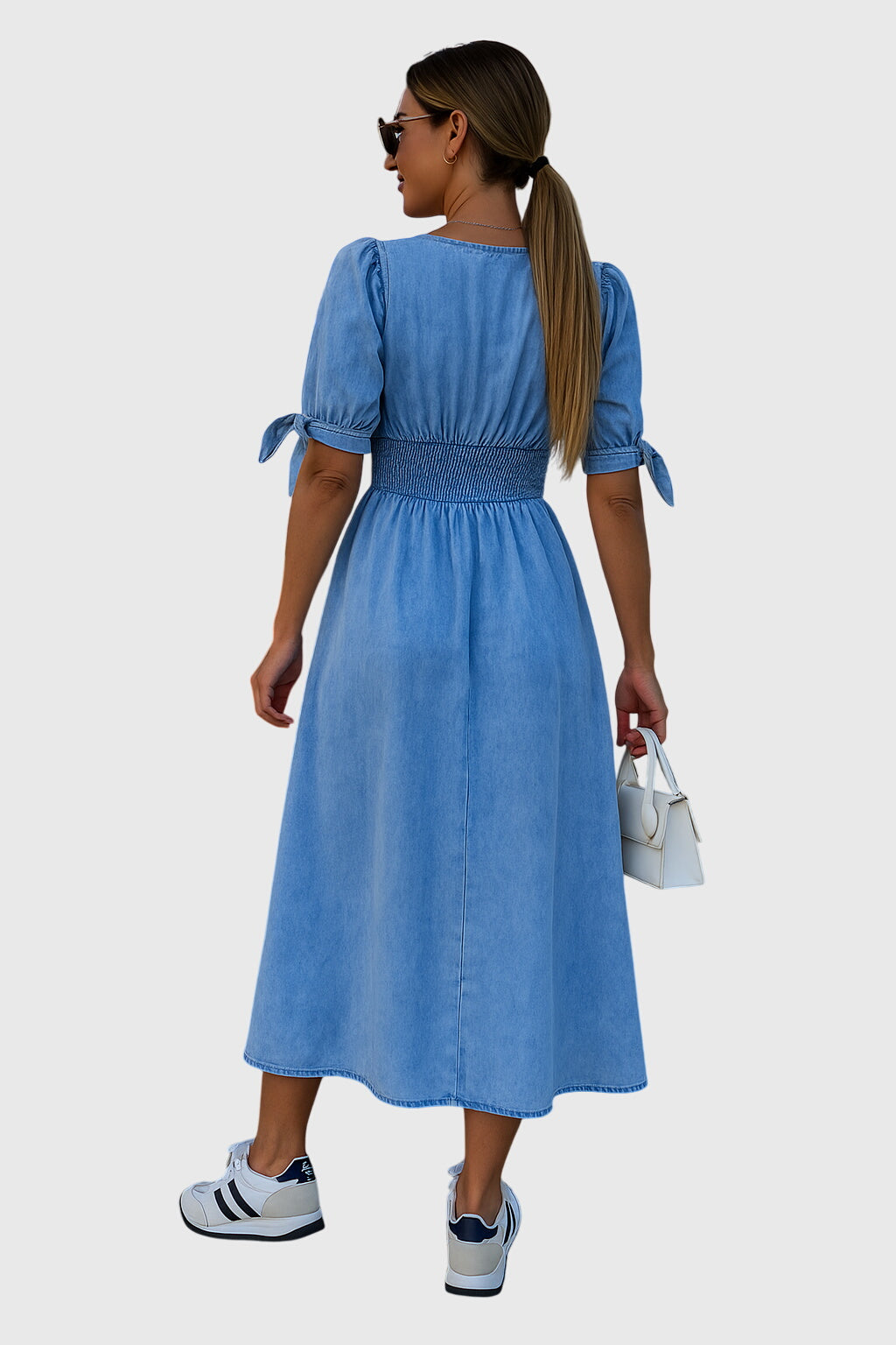 Adeline | Light Blue Elegant Denim Dress