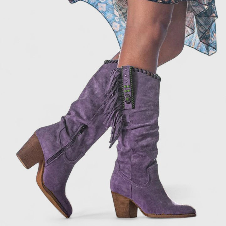 Alethea | Burgundy Suede Orthopedic Boots