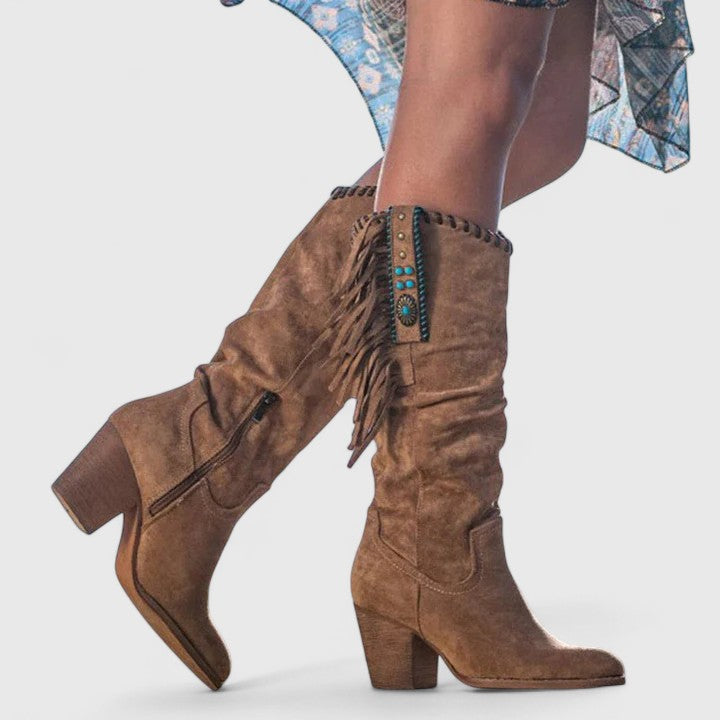 Alethea | Burgundy Suede Orthopedic Boots