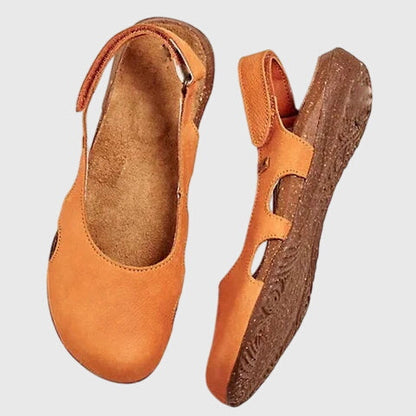 Caeli | Grey Leather Orthopedic Sandals
