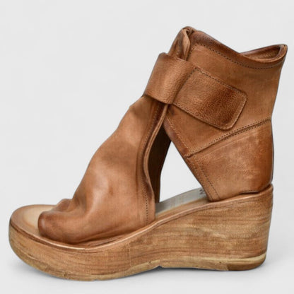 Alethea | Tan Suede Orthopedic Wedge Sandals