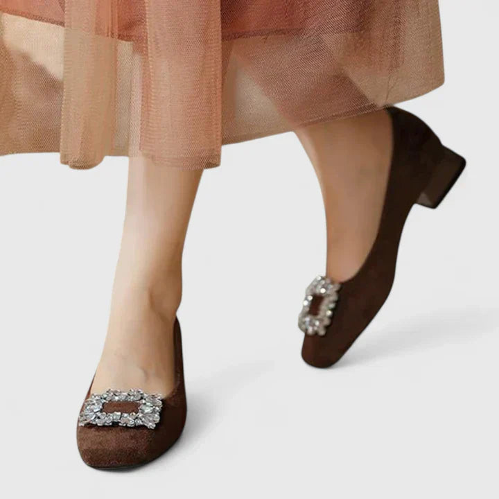 Calantha | Brown Suede Orthopedic Heels