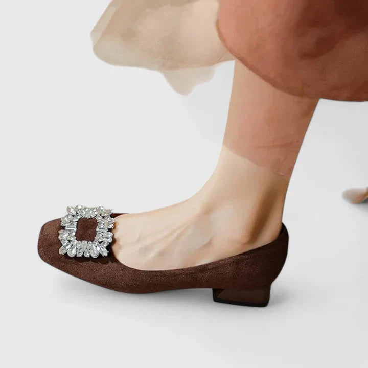 Calantha | Brown Suede Orthopedic Heels