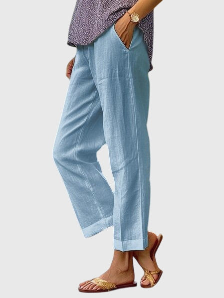 Astrid | Elegant White Linen Women's Pants