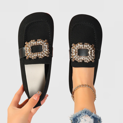 Calantha | Black Suede Orthopedic Loafers