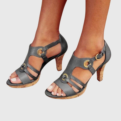 Aurelia | Brown Strappy Orthopedic Heels