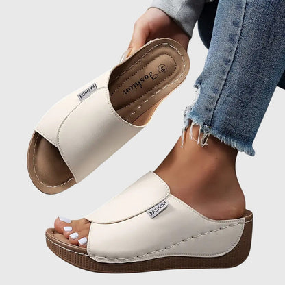 Burgundy Wide Strap Stylish Orthopedic Sandals