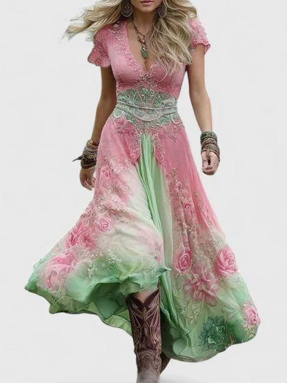 Calantha | Floral Elegant Maxi Dress