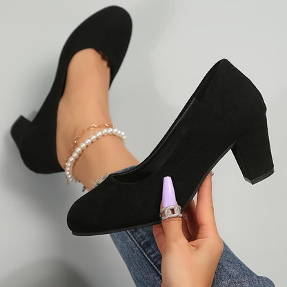 Zara | Black Suede Orthopedic Heels