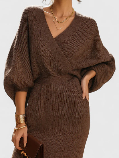 Astrid | Brown Knit Comfortable Dress