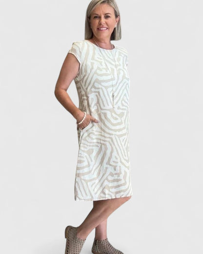 Astrid | Elegant Beige A-Line Comfortable Dress