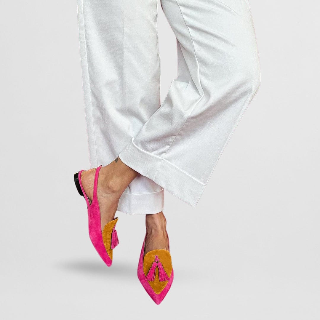 Calanthe | Vibrant Green Fringe Ballet Flats