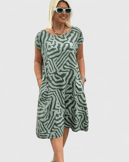 Astrid | Elegant Beige A-Line Comfortable Dress