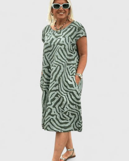 Astrid | Elegant Beige A-Line Comfortable Dress