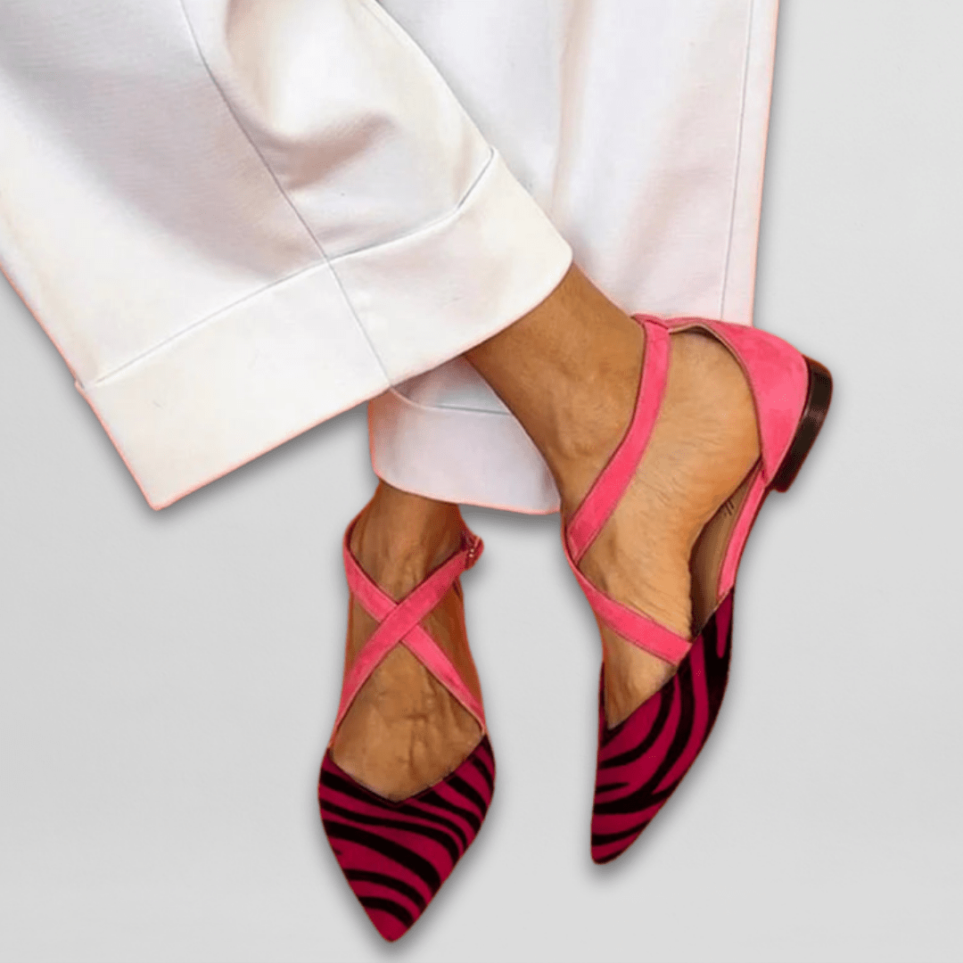 Calista | Exquisite Black Strappy Ballet Flats