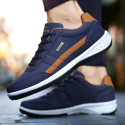 Asher | Men's Lace Up Navy Blue Casual Street Sneakers