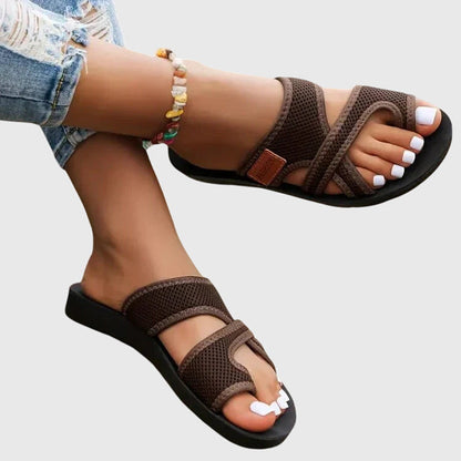 Alethea | Black Strappy Orthopedic Sandals