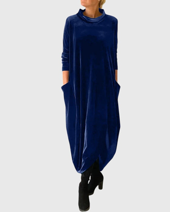Alethea | Elegant Velvet Dark Green Dress