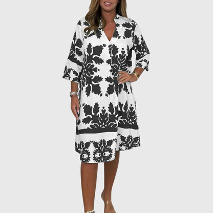 Willow | Olive & Turquoise Elegant Spring Dress