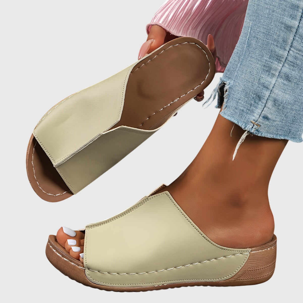 Calista | White Stylish Orthopedic Sandals