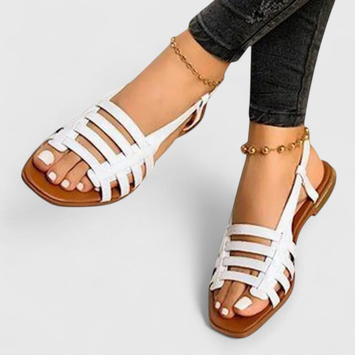Calista | Golden Strappy Orthopedic Sandals