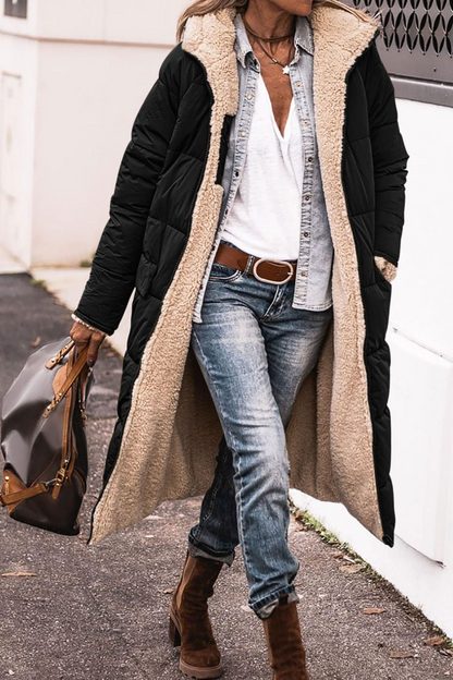 Astrid | Elegant Reversible Brown Shearling Coat