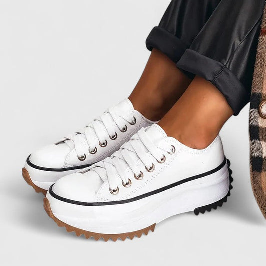 Alethea | White Platform Comfortable Sneakers