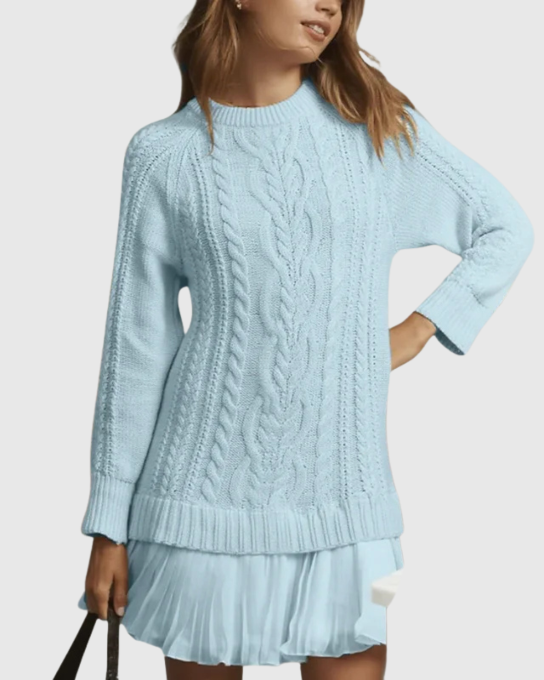 Astrid | Cream Cable Classic Sweater Dress