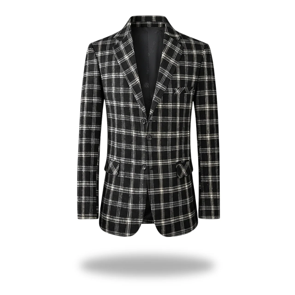 Beckett | Black & White Plaid Refined Tailored Blazer
