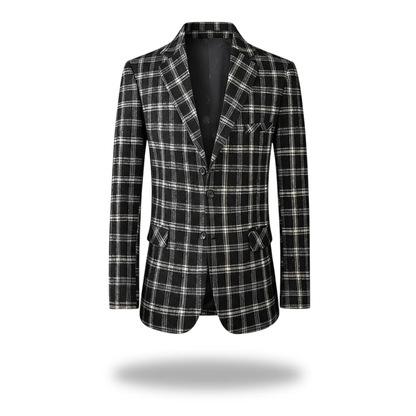 Beckett | Black & White Plaid Refined Tailored Blazer