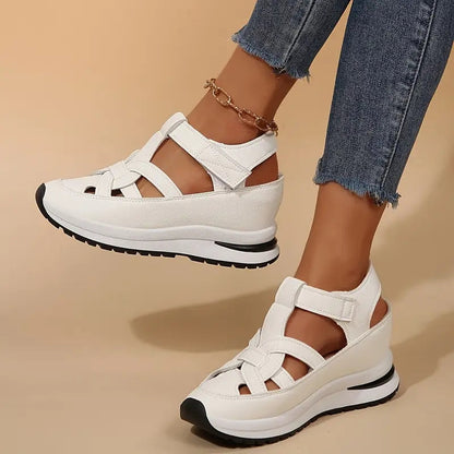 Calantha | White Strappy Orthopedic Sandals