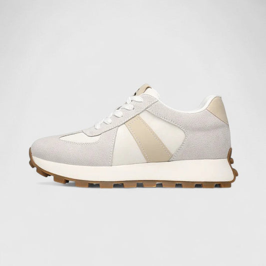 Alethea | Beige Elegant Shoes with White Accents